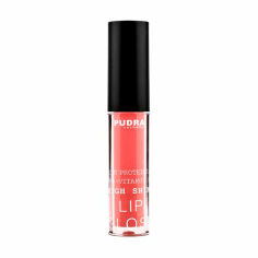 Акція на Блиск для губ Pudra Cosmetics High Shine Lip Gloss з протеїнами шовку та провітаміном B5, 22 Pink Beige Crystals, 2.5 г від Eva