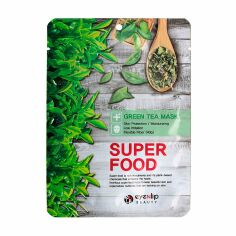Акция на Тканинна маска для обличчя Eyenlip Super Food Green Tea Mask Зелений чай, 23 мл от Eva
