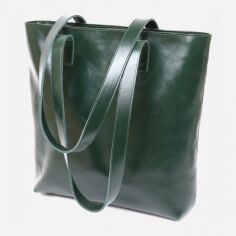 Акція на Жіноча сумка шкіряна Shvigel leather-16367 Зелена від Rozetka