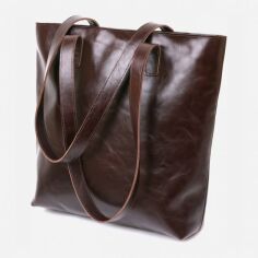 Акция на Жіноча сумка шкіряна Shvigel leather-16370 Коричнева от Rozetka