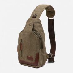 Акція на Сумка-слінг через плече чоловіча тканинна Vintage leather-20386 Зелена від Rozetka