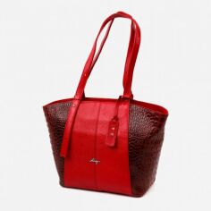 Акция на Сумка-шоппер жіноча шкіряна Karya leather-20875 Червона от Rozetka