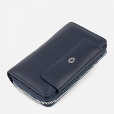 Акція на Шкіряний гаманець ST Leather Accessories 19340 Темно-синій від Rozetka