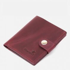 Акція на Портмоне шкіряне Shvigel leather-16478 Вишневе від Rozetka