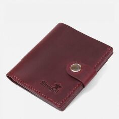 Акція на Портмоне шкіряне Shvigel leather-16499 Бордове від Rozetka