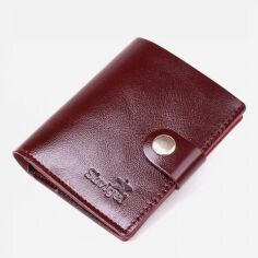 Акція на Портмоне шкіряне Shvigel leather-16505 Бордовий від Rozetka