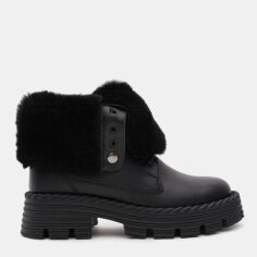 Акція на Жіночі зимові черевики низькі Prime Shoes 377 Black Leather 27-377-30162 37 24 см Чорні від Rozetka