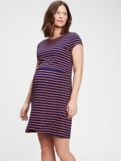 Акция на Сукня-футболка для вагітних міні літня жіноча GAP 727240262 M Синя от Rozetka