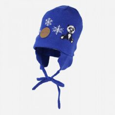 Акція на Дитяча зимова шапка в'язана на зав'язках для хлопчика Huppa Doody 1 83730100-70035 49-51 см від Rozetka