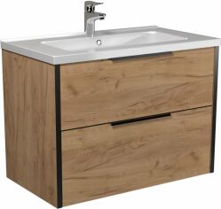 Акція на Тумба підвісна МОЙДОДИР Line Craft-80-A з умивальником Debut 80 від Rozetka