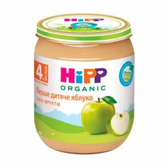 Акція на Дитяче фруктове пюре HiPP ORGANIC Перше дитяче яблуко, з 4 місяців, 125 г від Eva