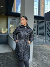 Акция на Куртка демісезонна подовжена жіноча Moni&Co 1000165 L-XL Чорна от Rozetka