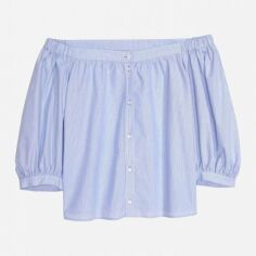 Акція на Блузка жіноча H&M 6076707bar 36 Блакитна від Rozetka