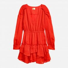 Акція на Сукня коротка жіноча H&M 6014687dlog 36 Яскраво-Червона від Rozetka