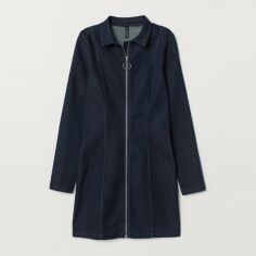 Акція на Сукня-сорочка коротка жіноча H&M 7093329dlog 40 Синя від Rozetka