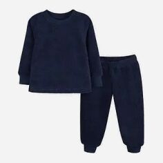 Акція на Піжама дитяча утеплена (світшот + штани) Фламінго 855-905 122-128 см Темно-Синя від Rozetka