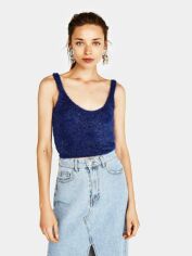 Акція на Топ жіночий Bershka XAZ355561PDZD L Синій зі сріблястим від Rozetka