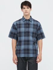 Акція на Сорочка бавовняна чоловіча Uniqlo 29507636 XS Синя від Rozetka