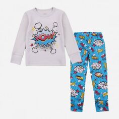 Акція на Піжама дитяча (футболка з довгими рукавами + штани) Фламінго 256-232 98 см Меланж від Rozetka
