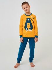 Акція на Піжама дитяча (футболка з довгими рукавами + штани) Smil 104695 116 см Жовта від Rozetka