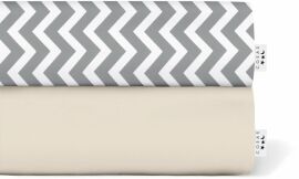 Акція на Набір Cosas Простирадло на резинці 90x200 2 шт Set_Beige_ZigGrey від Rozetka