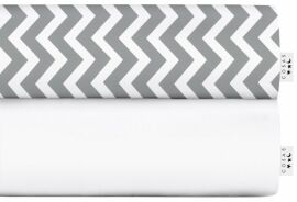 Акція на Набір простирадл на резинці Cosas Set White Zig Grey 90х200+20 2 шт від Rozetka
