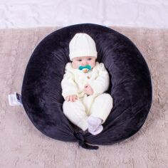 Акція на Подушка для вагітних і годування MirSon №8305 Velvet Line 28-0007 Black Велюр 30х170х20 см від Rozetka