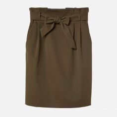 Акция на Спідниця міді літня пряма жіноча H&M XAZ150134CDYF 40 Темно-зелена от Rozetka