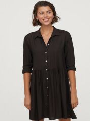 Акція на Сукня-сорочка міні літня жіноча H&M 03-0859622-1 32 Чорна (СА2000001960950) від Rozetka