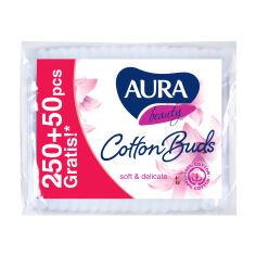 Акція на Ватяні палички Aura Beauty Cotton Buds, 250+50 шт від Eva
