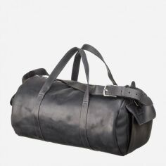 Акція на Чоловіча шкіряна сумка-боулер Grande Pelle leather-11046 Чорна від Rozetka
