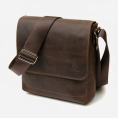 Акция на Чоловіча сумка шкіряна Grande Pelle leather-11432 Коричнева от Rozetka