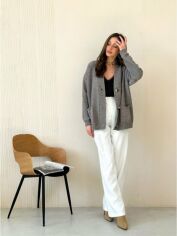 Акція на Кардиган з домішкою вовни в'язаний жіночий ARTKNIT Casual 27648 One Size Горіх від Rozetka