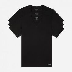 Акція на Набір футболок бавовняних довгих чоловічих Calvin Klein 777077390 XL 3 шт Чорний від Rozetka