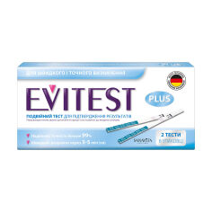 Акция на Експрес-тест для визначення вагітності Evitest Plus, 2 шт от Eva