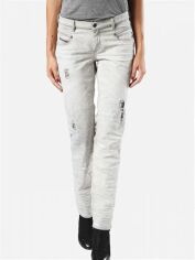 Акция на Джинси Slim Fit жіночі DIESEL 00SSSJ-0676M W26L34 Світло-сірі от Rozetka