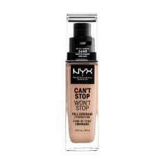 Акція на Стійка тональна основа для обличчя NYX Professional Makeup Can't Stop Won't Stop Full Coverage Foundation, 05 Light, 30 мл від Eva