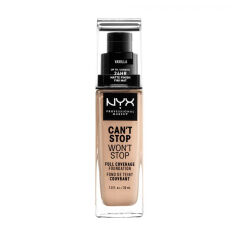 Акция на Стійка тональна основа для обличчя NYX Professional Makeup Can't Stop Won't Stop Full Coverage Foundation, 06 Vanilla, 30 мл от Eva