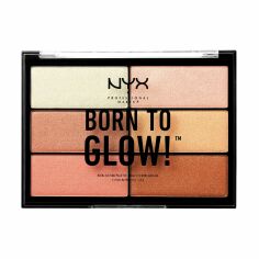 Акція на Палетка хайлейтрів для контурування обличчя NYX Professional Makeup Born To Glow Highlighting Palette, 6*4.8 г від Eva