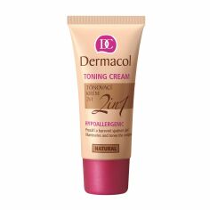 Акція на Зволожувальний тональний крем для обличчя Dermacol Toning Cream 2 in 1, Natural, 30 мл від Eva
