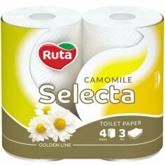 Акція на Бумага туалетная Ruta Selecta 3 слоя 4шт від MOYO