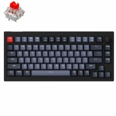 Акция на Клавиатура Keychron V1 84 Key QMK Gateron G PRO Red Hot-Swap RGB Knob Carbon Black  (V1D1_Keychron) от MOYO