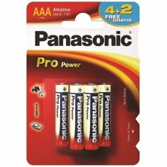 Акція на Батарейка Panasonic PRO POWER AAA BLI 6 (4+2) ALKALINE (LR03XEG/6B2F) від MOYO