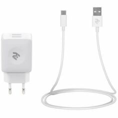 Акция на Набор Сетевой ЗУ 2E Wall Charger Dual USB-A 2.4A+кабель USB-C White (2E-WC1USB2.1A-CC) от MOYO