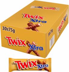 Акція на Упаковка батончиків Twix Extra 30 шт x 75 г від Rozetka
