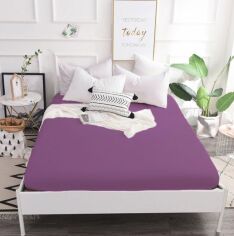 Акція на Простирадло на резинці MirSon Mikrosatin Premium №19-3424 Sunset Purple 100х190х25 від Rozetka