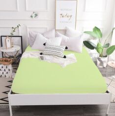 Акція на Простирадло на резинці MirSon №12-0525 Luminary Green Mikrosatin Premium 120x190 - висота 25 см від Rozetka