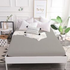Акція на Простирадло на гумці MirSon №14-4102 Glacier Gray Mikrosatin Premium 80x200 - висота 25 см від Rozetka
