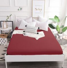 Акція на Простирадло на резинці MirSon Mikrosatin Premium №19-1655 Garnet 90х190х25 від Rozetka