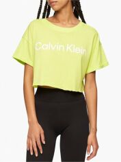 Акция на Футболка коротка жіноча Calvin Klein 907375059 XL Салатова от Rozetka